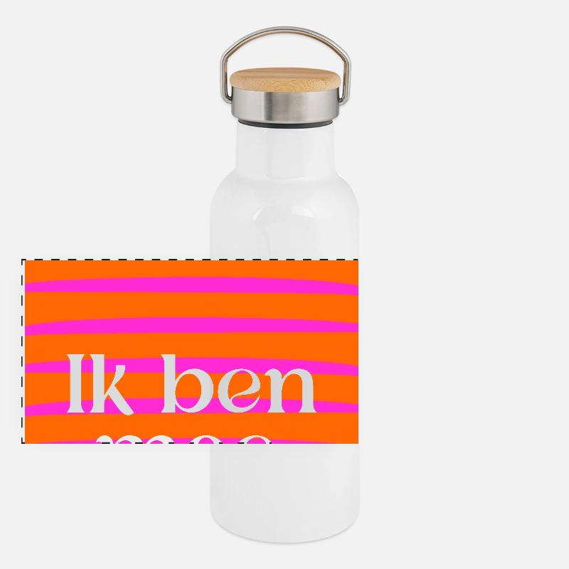 Ich bin müde Panorama Thermosflasche mit Bambusdeckel