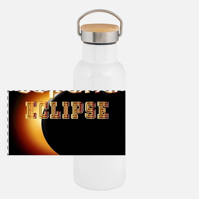 Eclipse Observation Spain Panoramic Thermal Bottle with Bamboo Lid