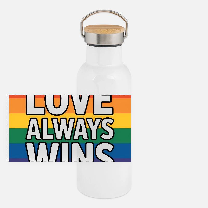 L’amour gagne toujours - Pride Tee Gourde isotherme avec bouchon en bambou