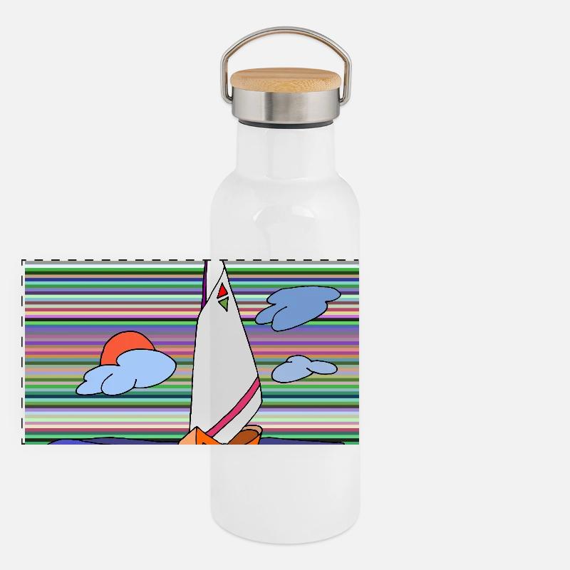 Panorama Thermosflasche mit Bambusdeckel