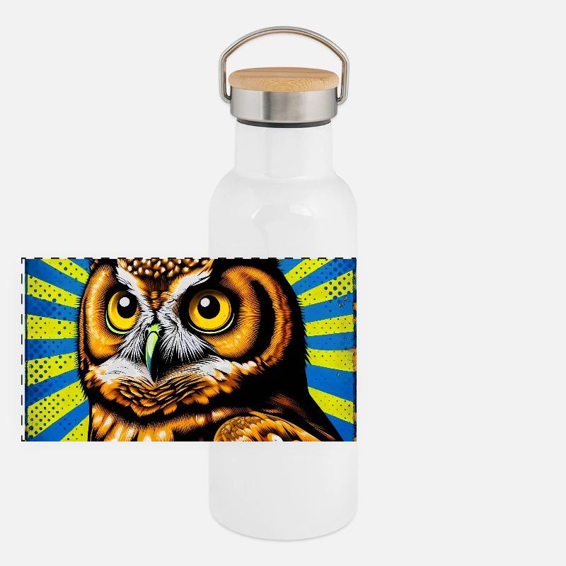Panorama Thermosflasche mit Bambusdeckel