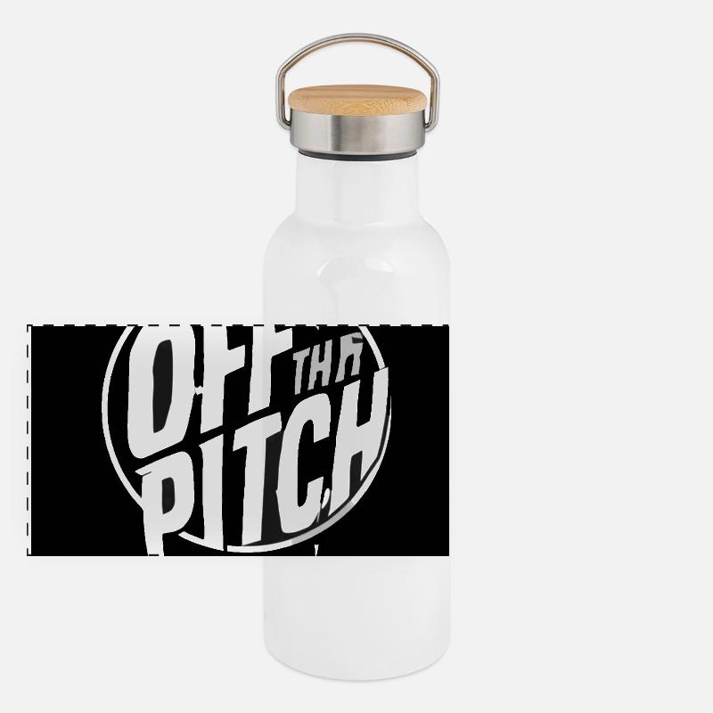 Off the Pitch Circle Logo Panorama Thermosflasche mit Bambusdeckel
