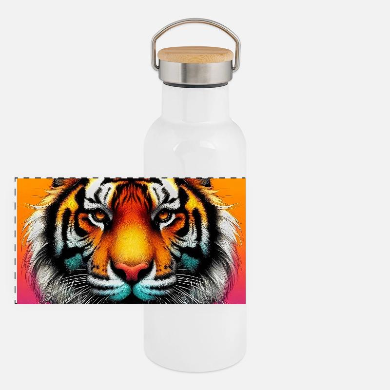 Panorama Thermosflasche mit Bambusdeckel