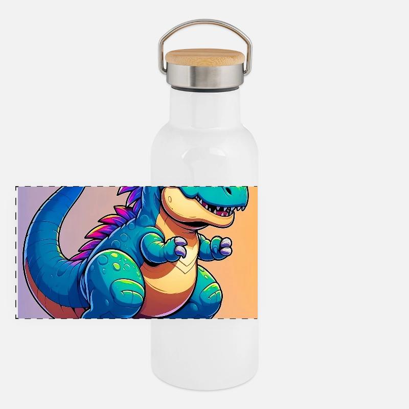 dinosaure Gourde isotherme avec bouchon en bambou