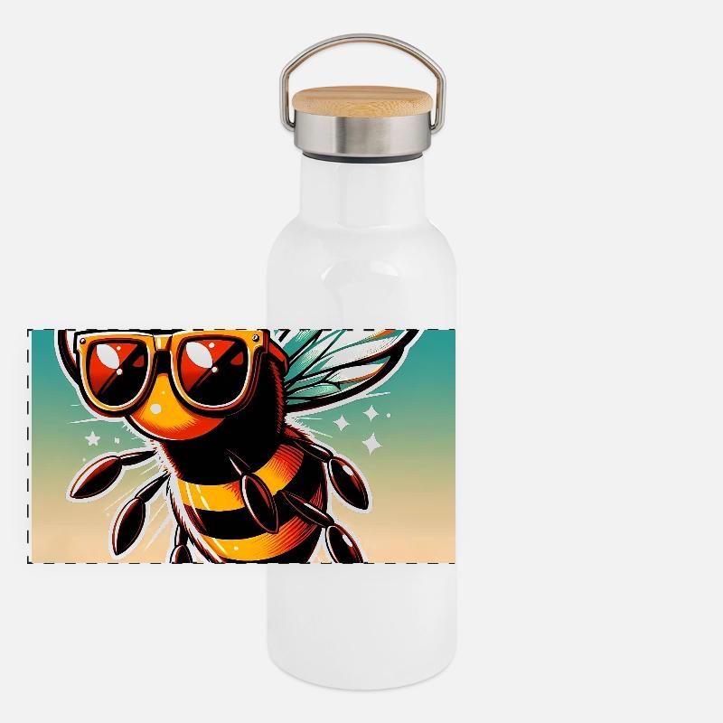 Panorama Thermosflasche mit Bambusdeckel