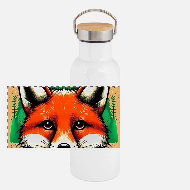 Gourde isotherme avec bouchon en bambou