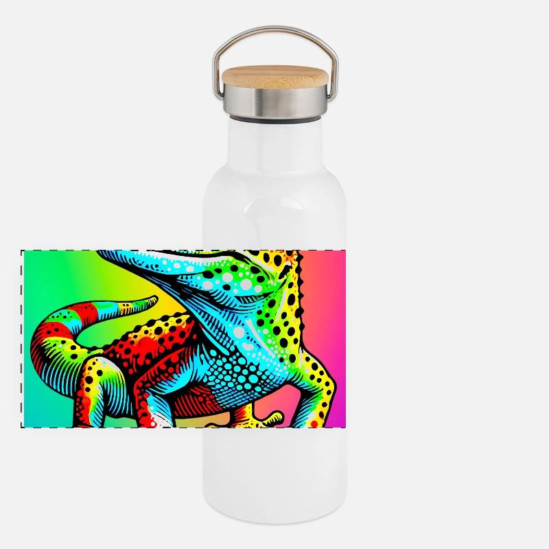 Gecko Gourde isotherme avec bouchon en bambou