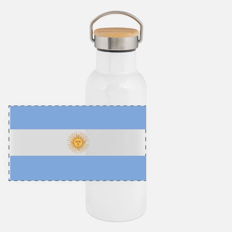 Drapeau national de l’Argentine Gourde isotherme avec bouchon en bambou
