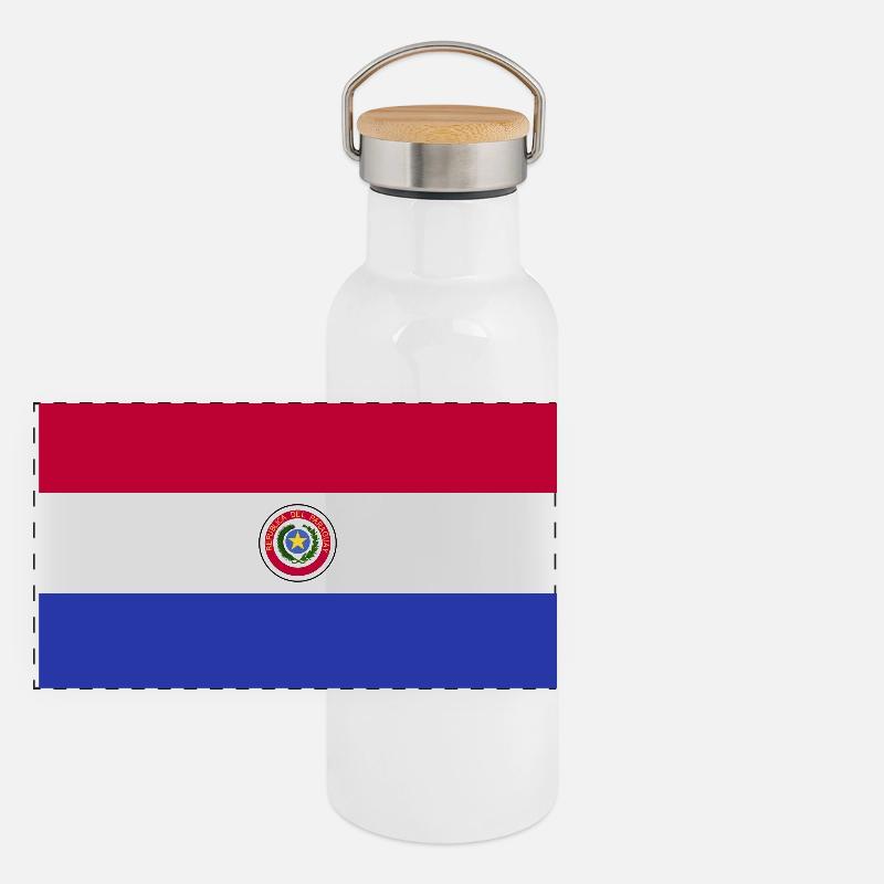 Drapeau national du Paraguay Gourde isotherme avec bouchon en bambou