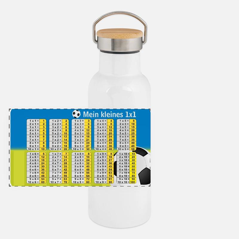 Soccer Small 1x1 - Blue Green | Customisable Panoramic Thermal Bottle with Bamboo Lid