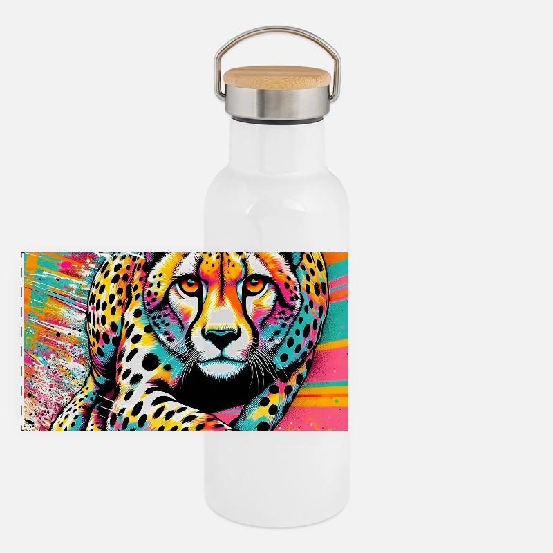 cheetah Panoramic Thermal Bottle with Bamboo Lid