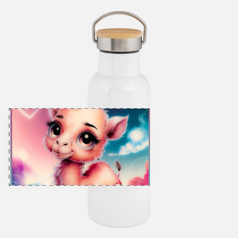 Baby Kamel Panorama Thermosflasche mit Bambusdeckel