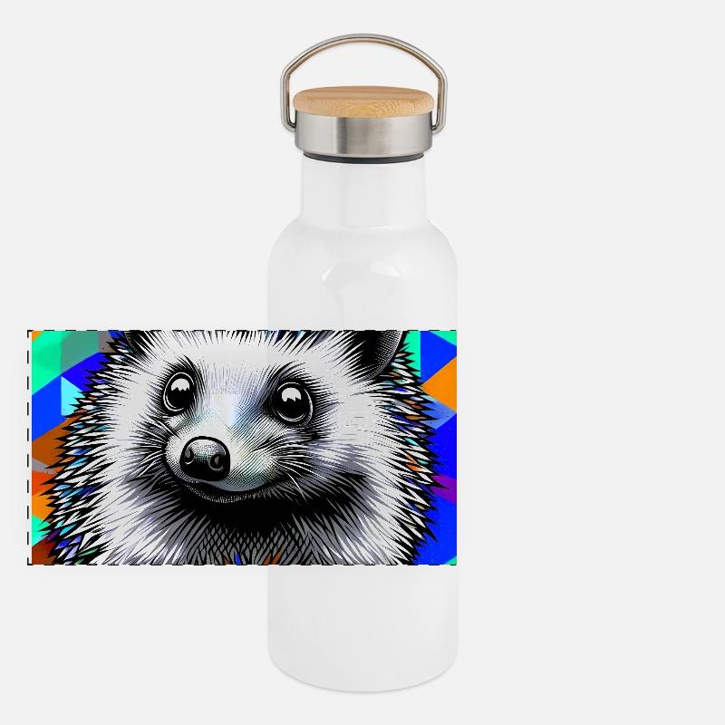 hérisson Gourde isotherme avec bouchon en bambou