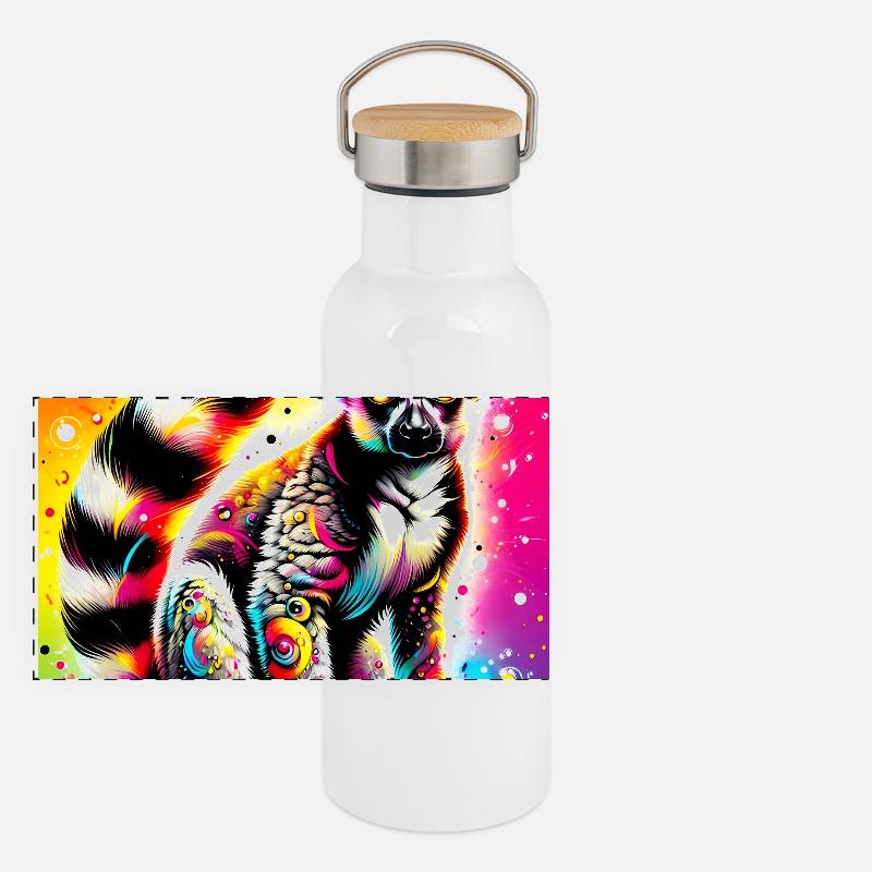 Lemur Panorama Thermosflasche mit Bambusdeckel