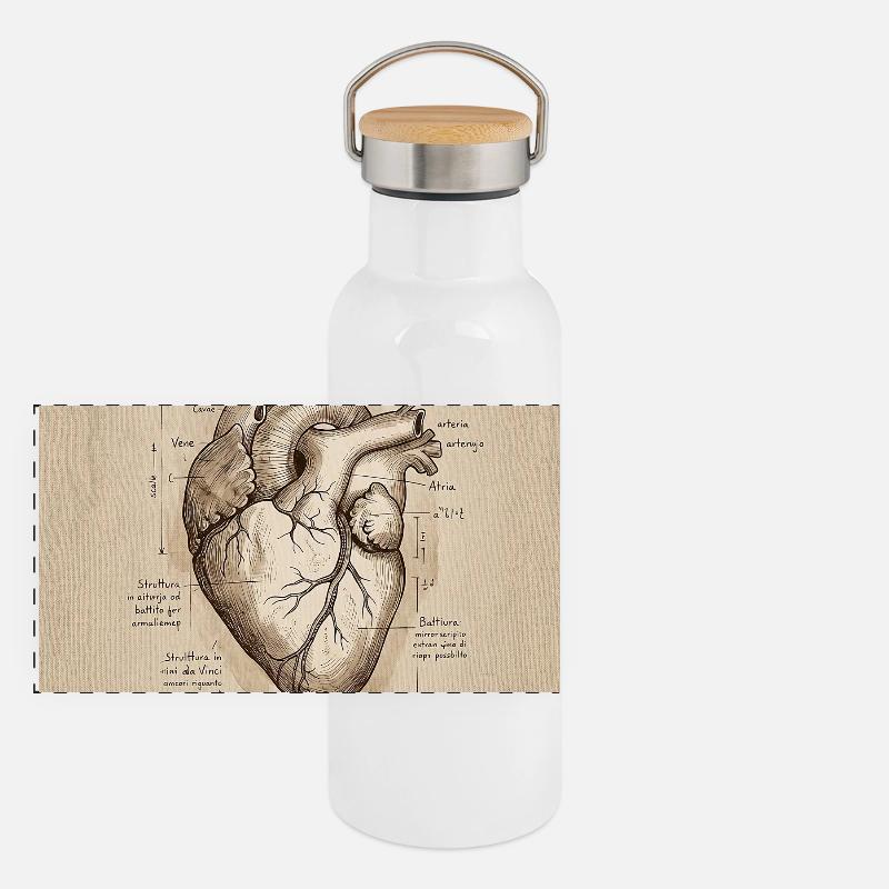 Panorama Thermosflasche mit Bambusdeckel