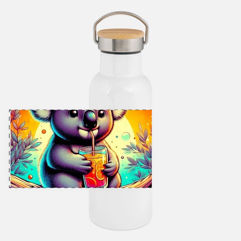 Koala Panorama Thermosflasche mit Bambusdeckel