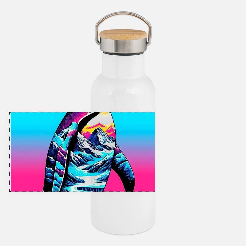 pingouin Gourde isotherme avec bouchon en bambou