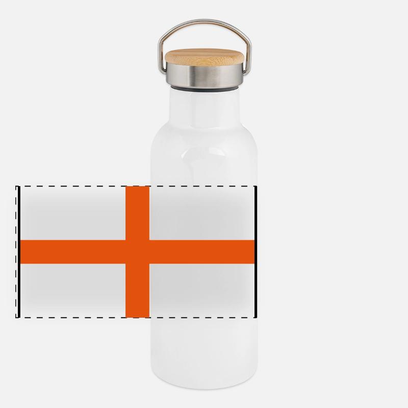 England flag 2 - Panoramic Thermal Bottle with Bamboo Lid - white