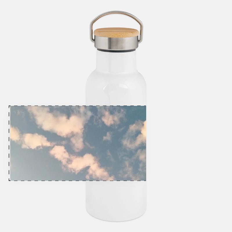 Nuages pastel Sky Zen Design Gourde isotherme avec bouchon en bambou