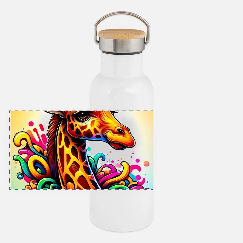 Panorama Thermosflasche mit Bambusdeckel