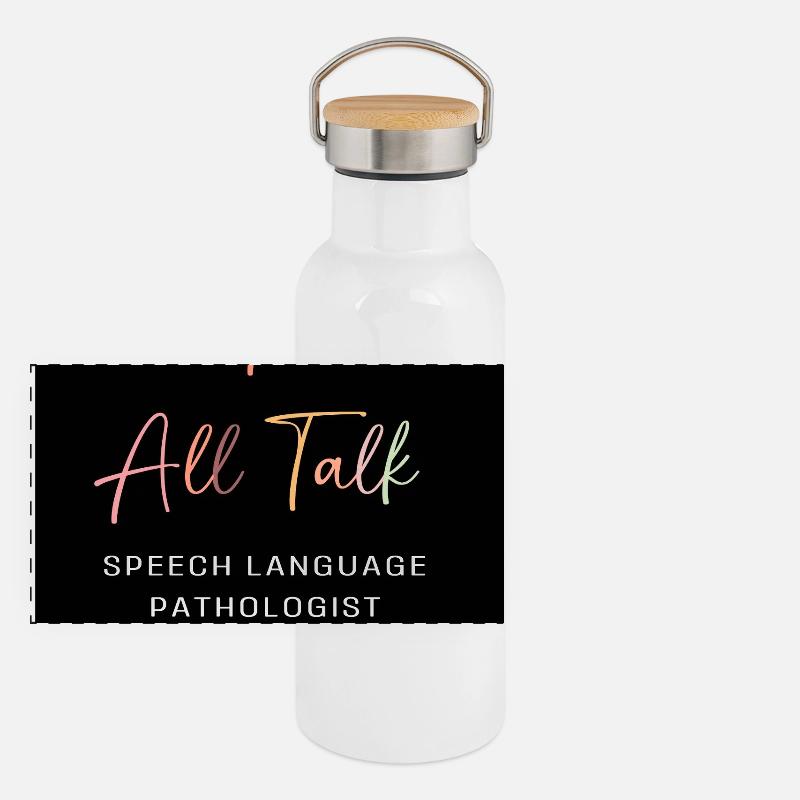 SLP Speech Therapist Speech Pathologist Panoramic Thermal Bottle with Bamboo Lid