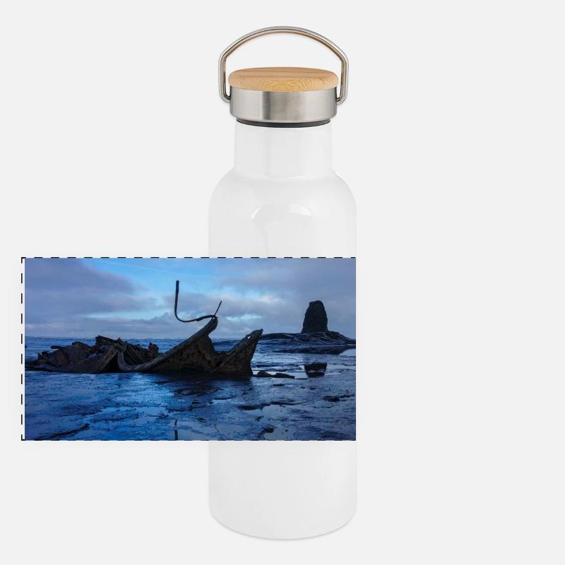 Panorama Thermosflasche mit Bambusdeckel