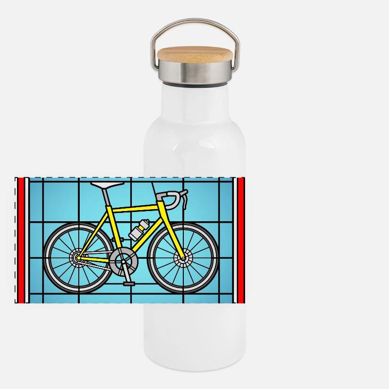 Vitrail Divin Cycling Gourde isotherme avec bouchon en bambou