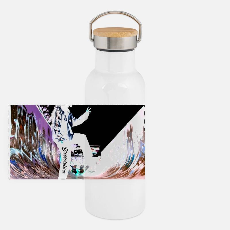 Blessolution « Équilibre » Gourde isotherme avec bouchon en bambou