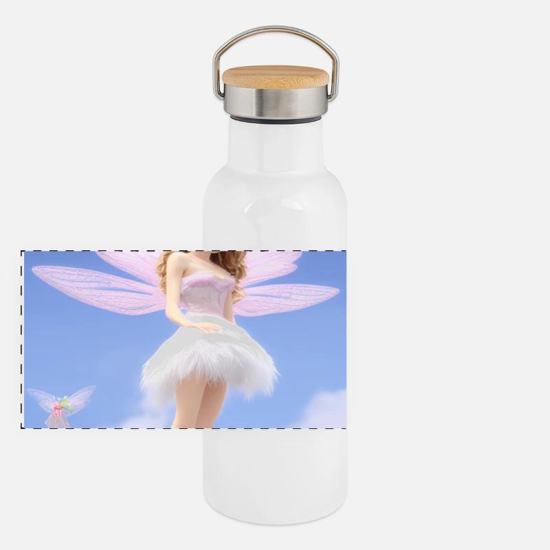 Retro style Pixie on Egg- Easter Panoramic Thermal Bottle with Bamboo Lid