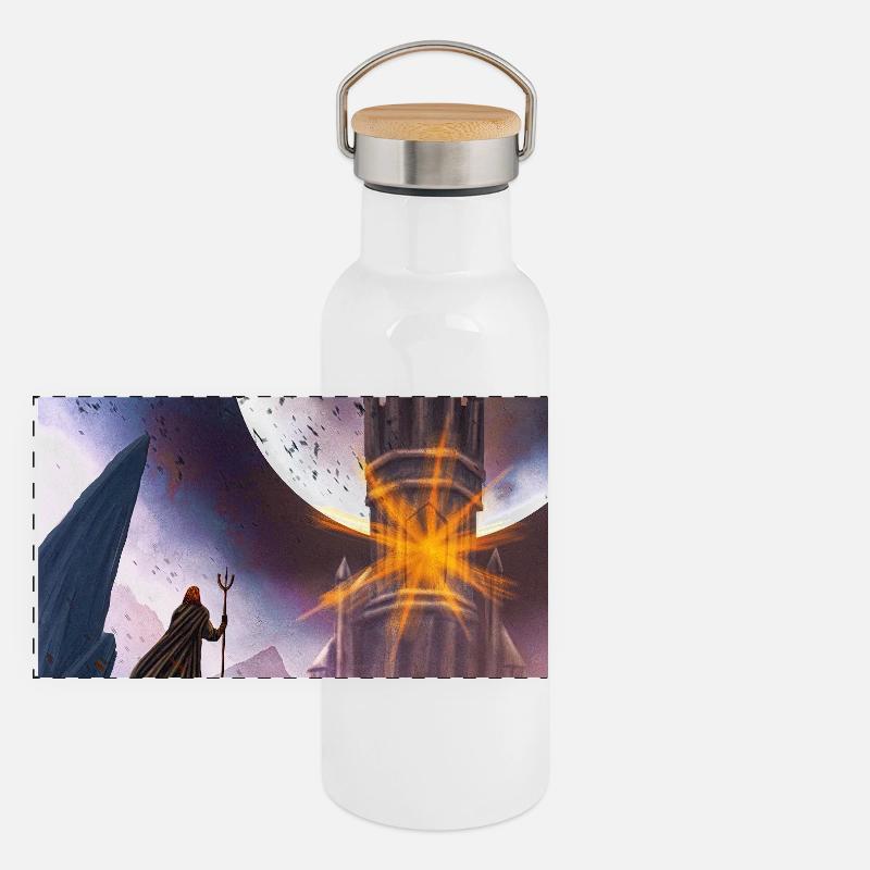 Moon and Fire Castle Panoramic Thermal Bottle with Bamboo Lid