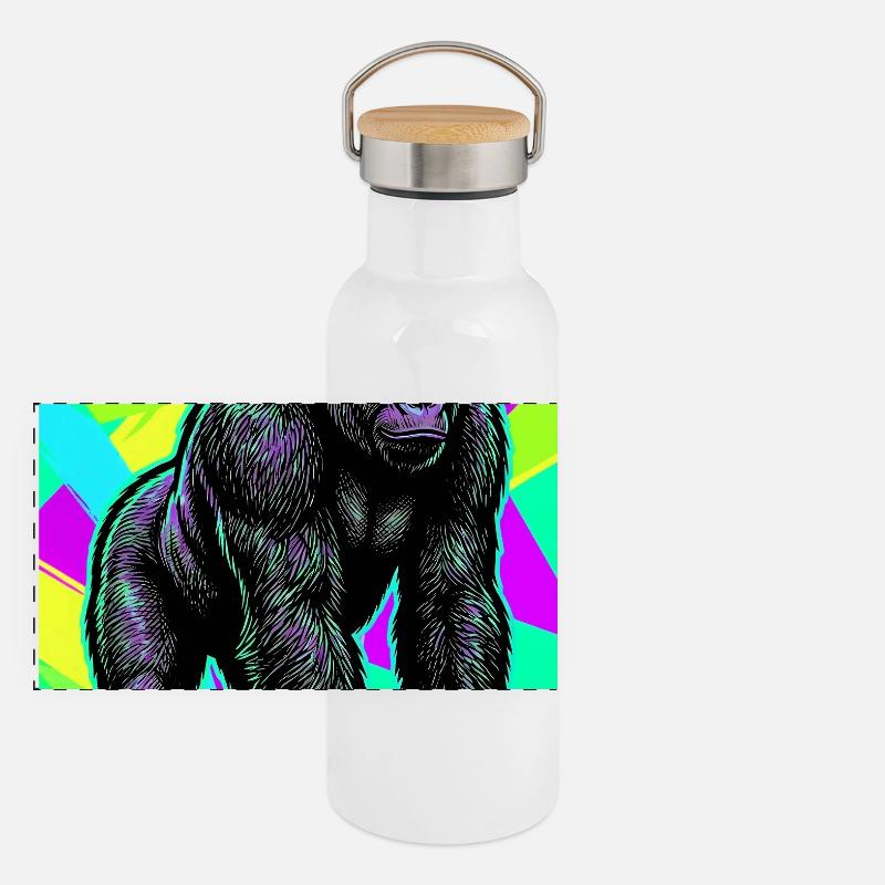 Gorilla Panorama Thermosflasche mit Bambusdeckel