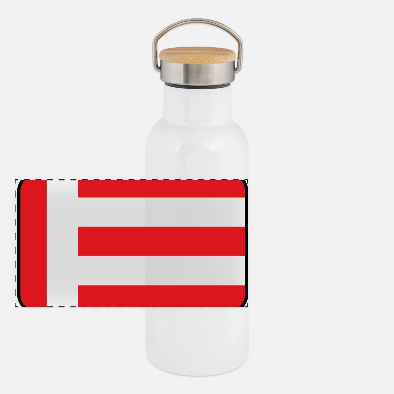 Eindhoven Flag Logo Panoramic Thermal Bottle with Bamboo Lid