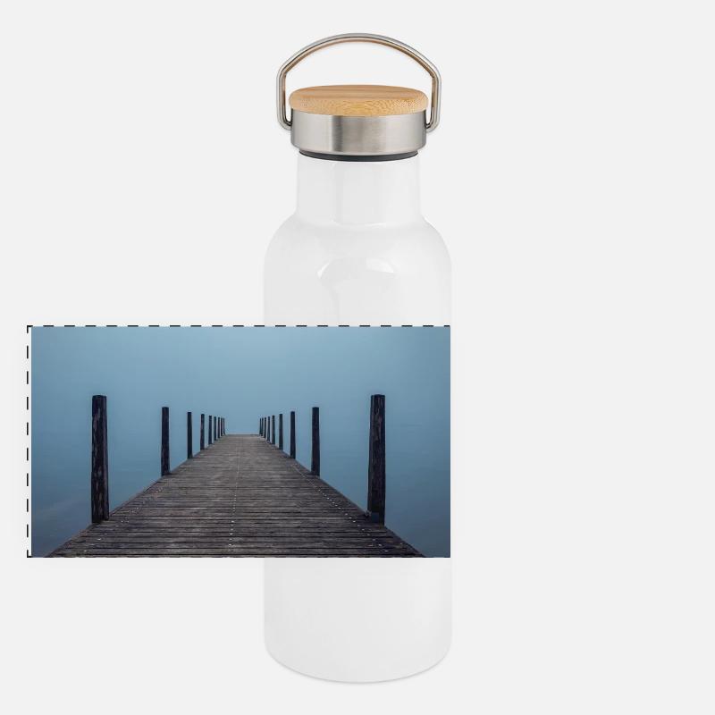 Silent Perspective Panoramic Thermal Bottle with Bamboo Lid