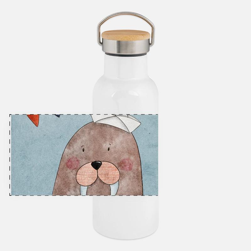 Capitaine du Maritime Walrus Gourde isotherme avec bouchon en bambou
