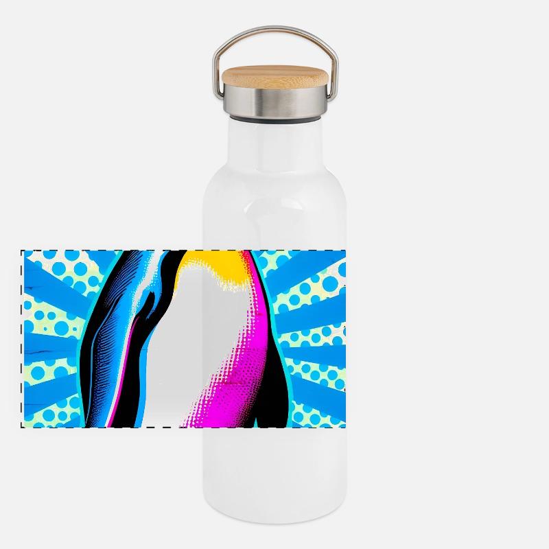 penguin Panoramic Thermal Bottle with Bamboo Lid