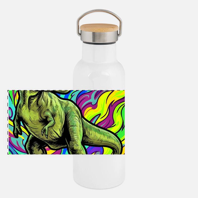 dinosaure Gourde isotherme avec bouchon en bambou