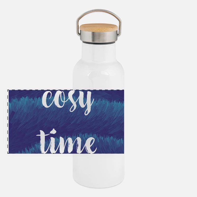 Cozy Night / Time with Plush Texture Panoramic Thermal Bottle with Bamboo Lid