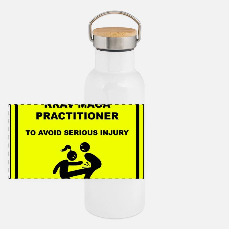 Warning! Mommy is doing Krav Maga! Panoramic Thermal Bottle with Bamboo Lid