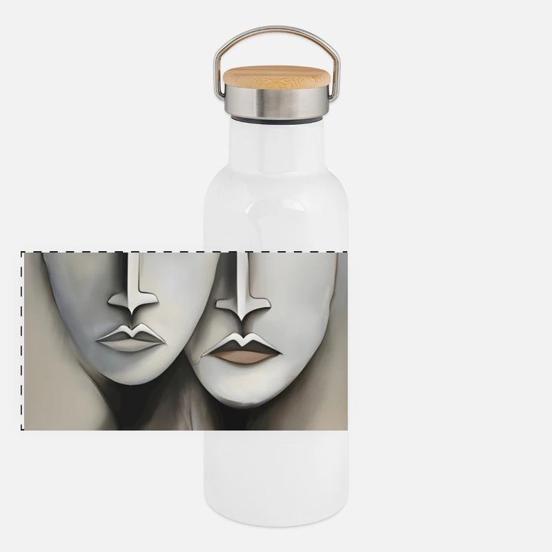 Panorama Thermosflasche mit Bambusdeckel