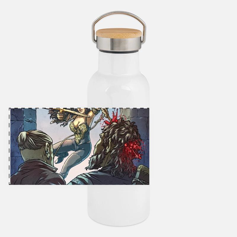 Fantasy Warrior Panoramic Thermal Bottle with Bamboo Lid