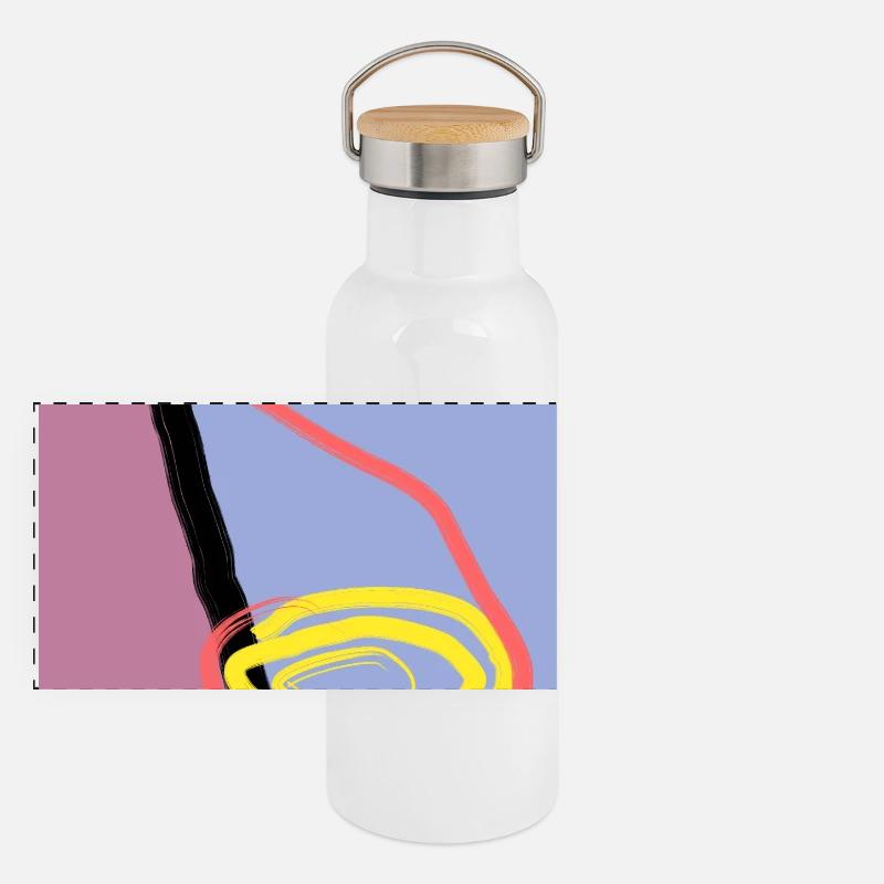 Panorama Thermosflasche mit Bambusdeckel