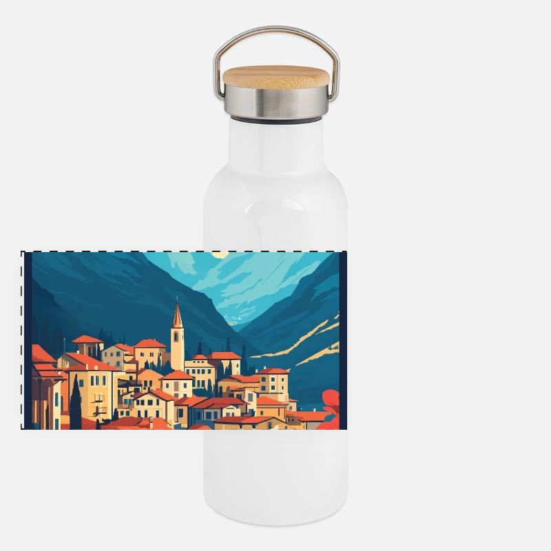 Vivez le Merano à couper le souffle en Italie Gourde isotherme avec bouchon en bambou