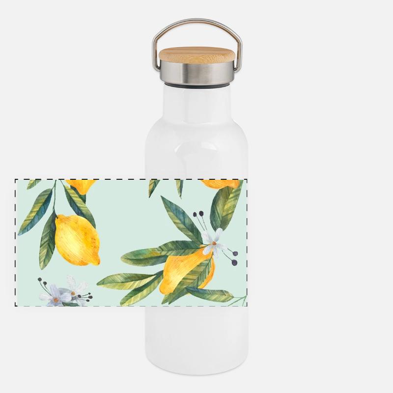 Lemons Panoramic Thermal Bottle with Bamboo Lid