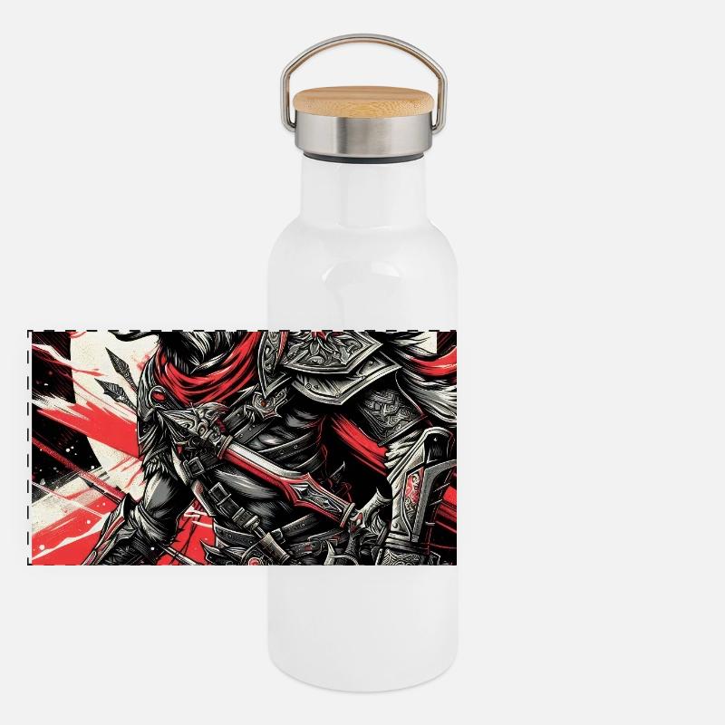 Moonlit Warwolf Armor Panoramic Thermal Bottle with Bamboo Lid