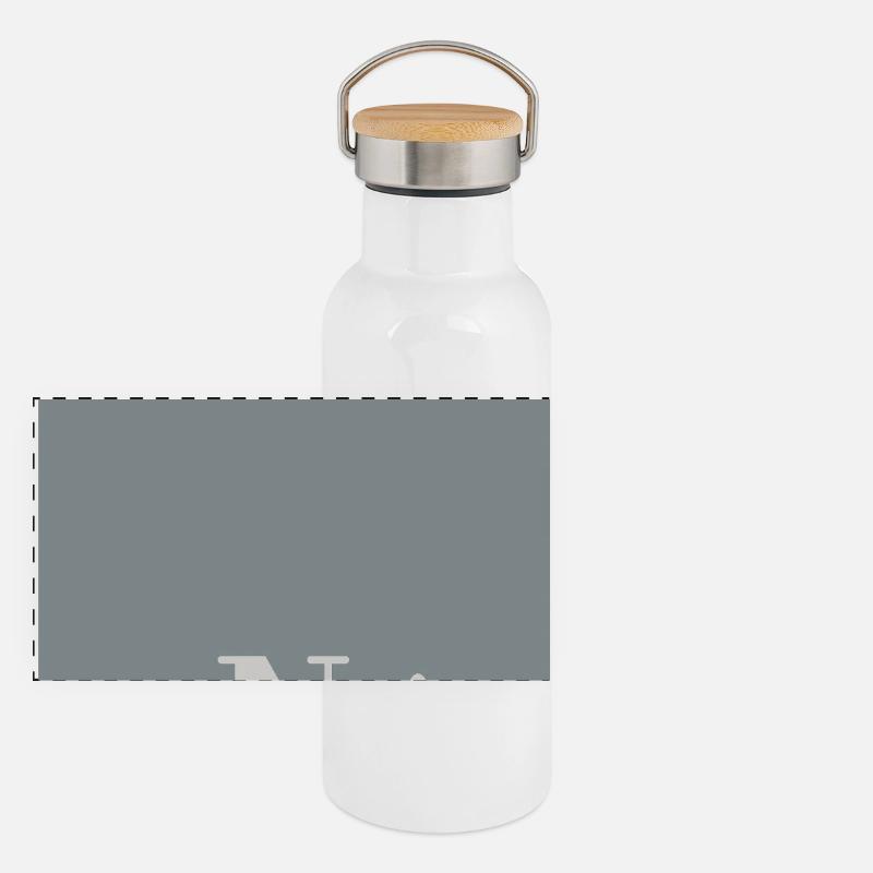 Affiche typographique : Eh bien. Gourde isotherme avec bouchon en bambou