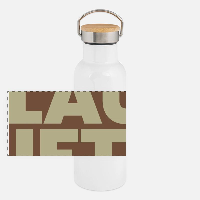 RUNS Typo Retro Contrast Gourde isotherme avec bouchon en bambou