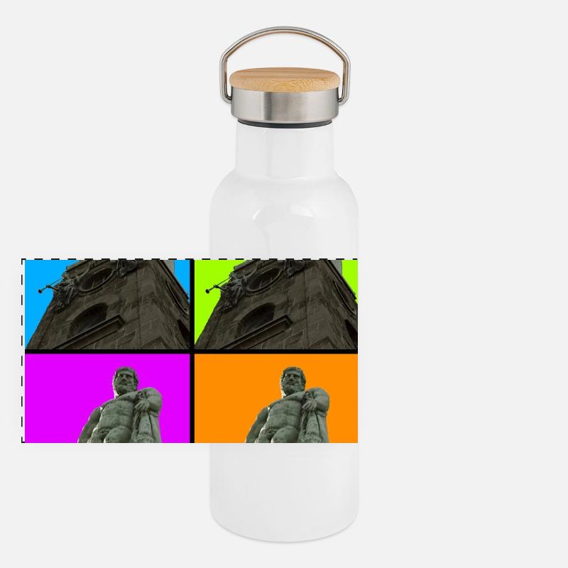 Herkules - Kassel Panorama Thermosflasche mit Bambusdeckel