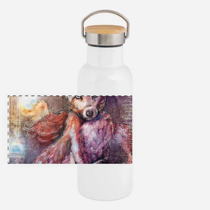 Panorama Thermosflasche mit Bambusdeckel