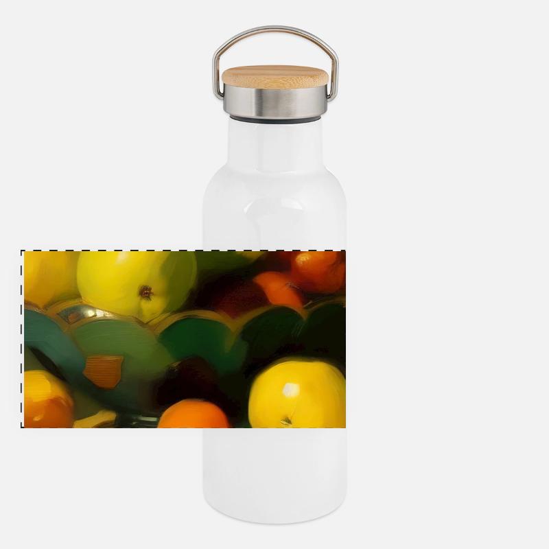 Früchte Panorama Thermosflasche mit Bambusdeckel