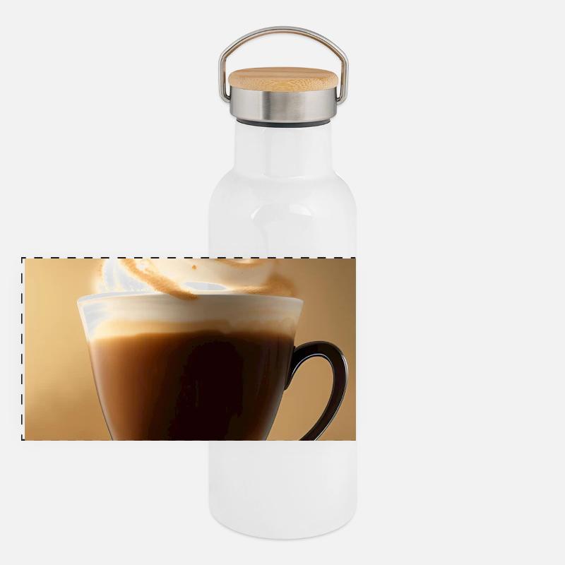 Kaffee, Kaffeebohnen Panorama Thermosflasche mit Bambusdeckel
